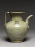 Greenware ewer with ornamental flanges (side)
