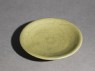Greenware saucer dish with lotus leaves (oblique)