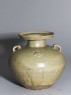 Greenware vase, or hu, with chicken head decoration (oblique)