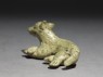 Greenware burial figure of a dog (oblique)