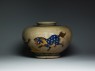 Vase depicting three playing shishi, or lion dogs (side)