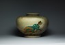 Vase depicting three playing shishi, or lion dogs (side)