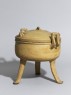 Greenware ritual food vessel, or ding (oblique)