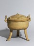 Greenware ritual food vessel, or ding (oblique)