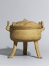 Greenware ritual food vessel, or ding (side)