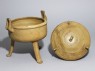 Greenware ritual food vessel, or ding (oblique, open)