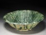 Bowl with splashed decoration in green (oblique)