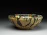 Bowl with polychrome splashed decoration (oblique)