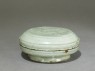 Greenware box with two birds (oblique)