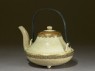 Satsuma sake kettle with geometric bands (oblique)