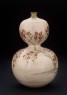 Kyo-Satsuma vase in double-gourd form with mandarin ducks under cherry blossom (side)