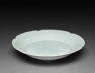 White ware dish with floral decoration (oblique)