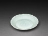 White ware dish with floral decoration (oblique)