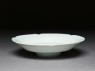 White ware dish with floral decoration (oblique)