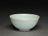 White ware bowl with flower (oblique)