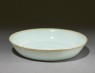 White ware dish with floral decoration (oblique)