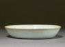 White ware dish with floral decoration (oblique)