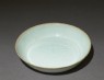 White ware dish with floral decoration (oblique)