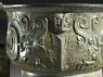 Ritual food vessel, or gui, with coiled figures and taotie masks (detail, mask)