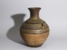 Greenware wine vessel, or hu, with serpent-like decoration (oblique)