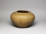 Greenware jar with ribbed decoration (oblique)