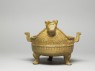 Greenware ritual food vessel, or ding (side)