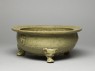 Greenware tripod bowl (oblique)