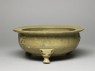 Greenware tripod bowl (oblique)