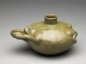 Greenware water pot in the form of a frog (oblique)