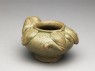 Greenware water pot in the form of a frog (oblique)