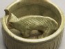 Greenware burial figure of pig in a pen (detail)