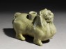 Greenware vessel in the form of a lion (oblique)