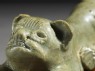 Greenware burial figure of a dog (detail, head)