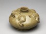 Greenware water pot in the form of a frog (oblique)