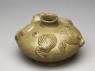 Greenware water pot in the form of a frog (oblique)