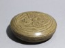 Greenware circular box and lid with two mandarin ducks (oblique)