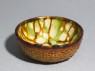 Bowl with floral decoration and three-colour glaze (oblique)