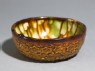 Bowl with floral decoration and three-colour glaze (oblique)