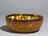 Bowl with floral decoration and three-colour glaze (oblique)