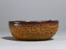 Bowl with floral decoration and three-colour glaze (side)