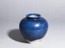 Blue-glazed jar (oblique)