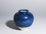Blue-glazed jar (oblique)