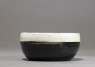 Black ware bowl with white rim (side)