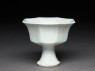 Octagonal stem cup with flower (oblique)