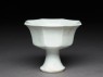 Octagonal stem cup with flower (oblique)