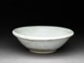 White ware bowl with thick rolled rim (oblique)