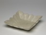 White ware dish with lotus flowers (oblique)