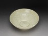 White ware bowl with stylized floral decoration (oblique)