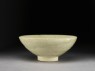 White ware bowl with stylized floral decoration (oblique)