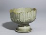 Greenware stem cup with lotus petals (oblique)